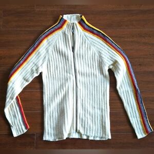 Vintage Full Zip Guess Sweater with multicolored side paneling Jacket